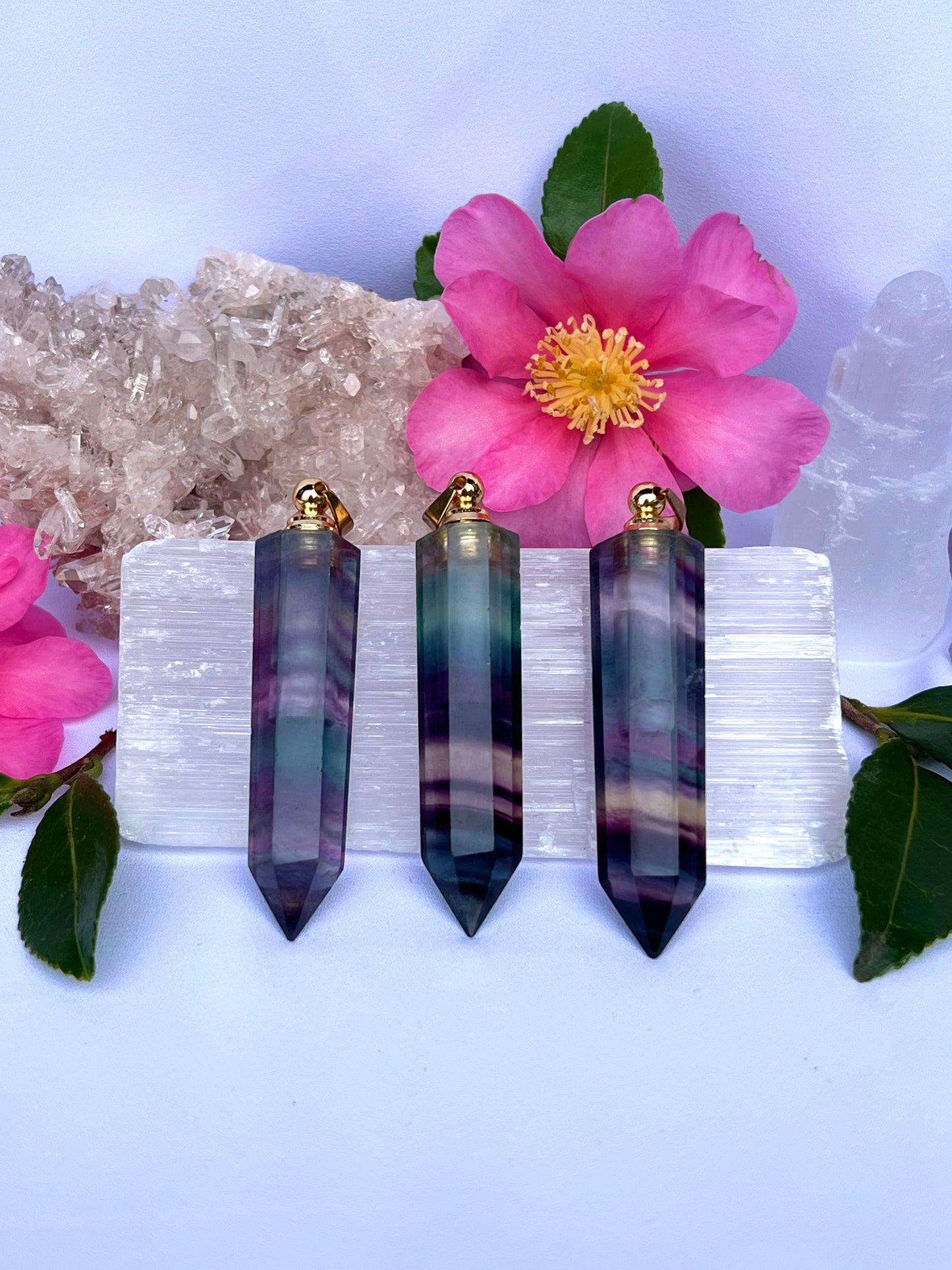 Rainbow Fluorite Essential Oil Pendant