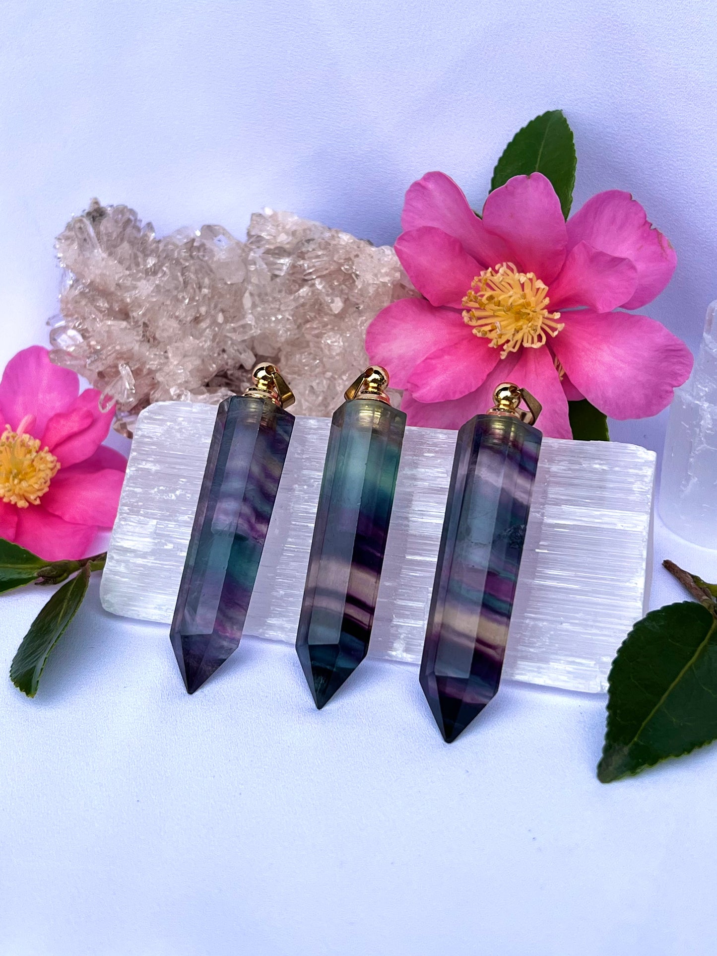 Rainbow Fluorite Essential Oil Pendant