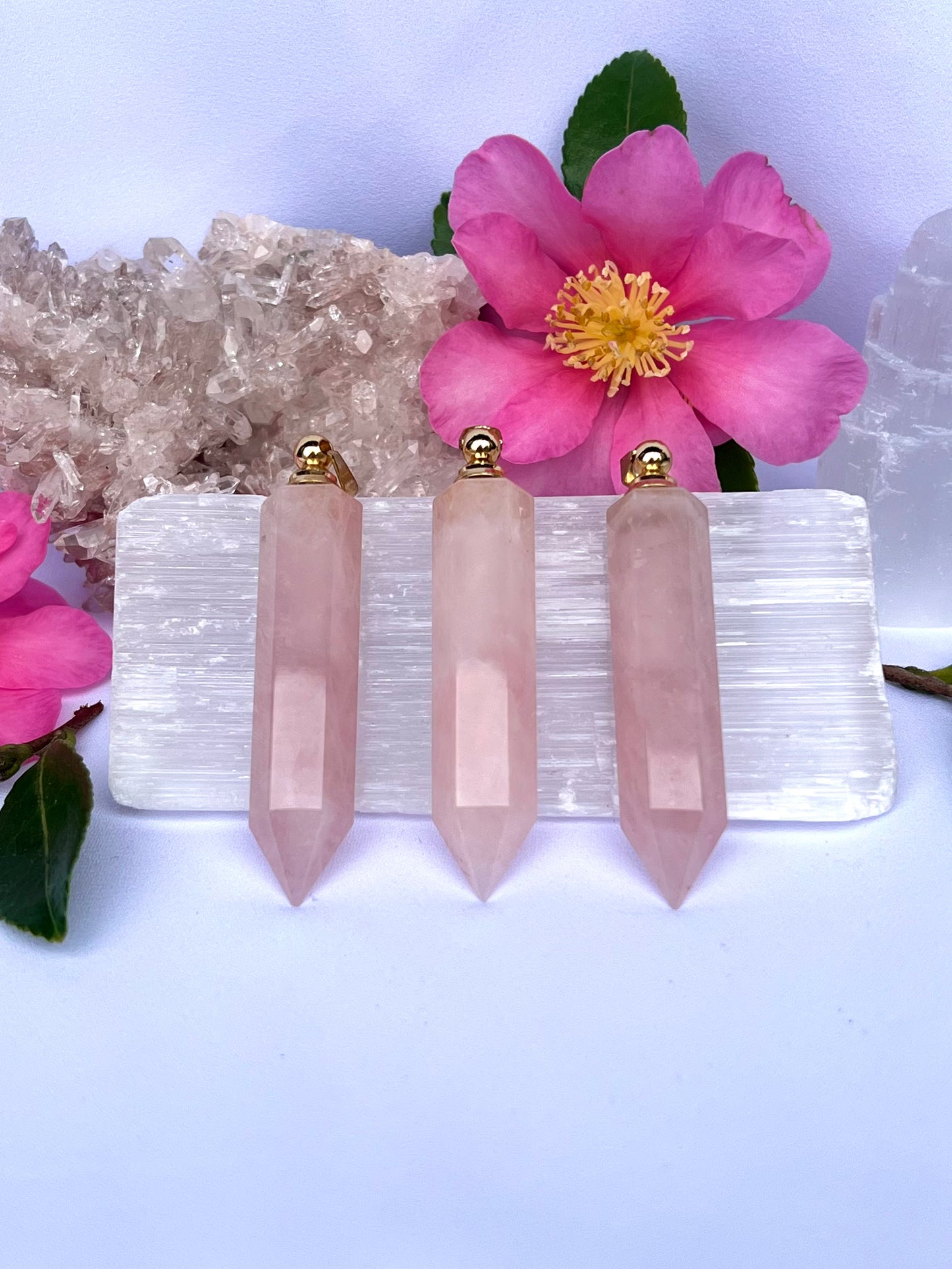 Rose Quartz Essential Oil Pendant