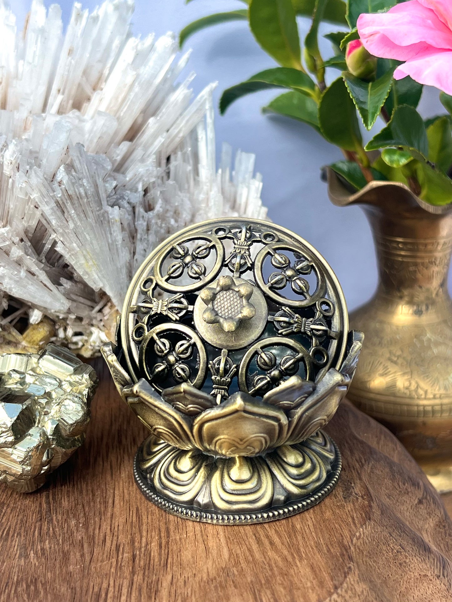 Tibetan Lotus Hand Incense Holder